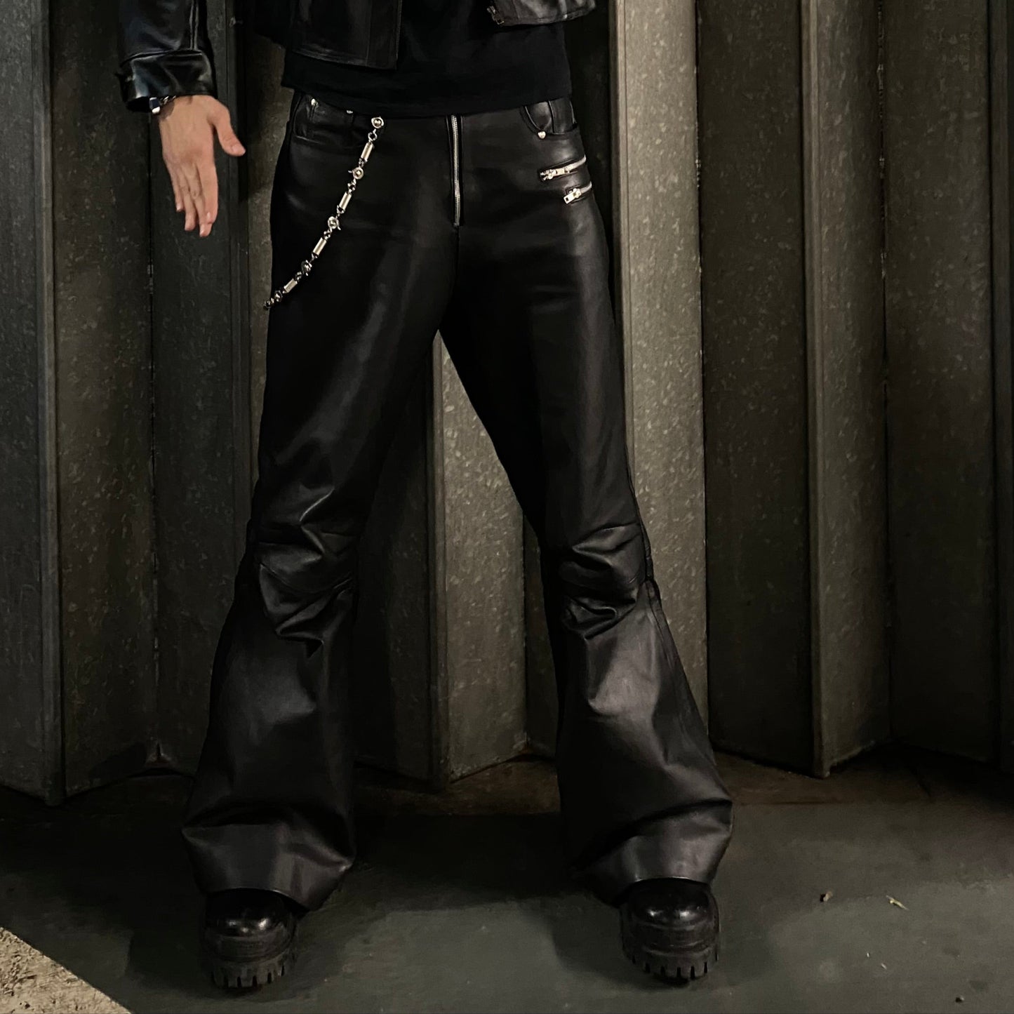 "SLATE" LEATHER PANTS