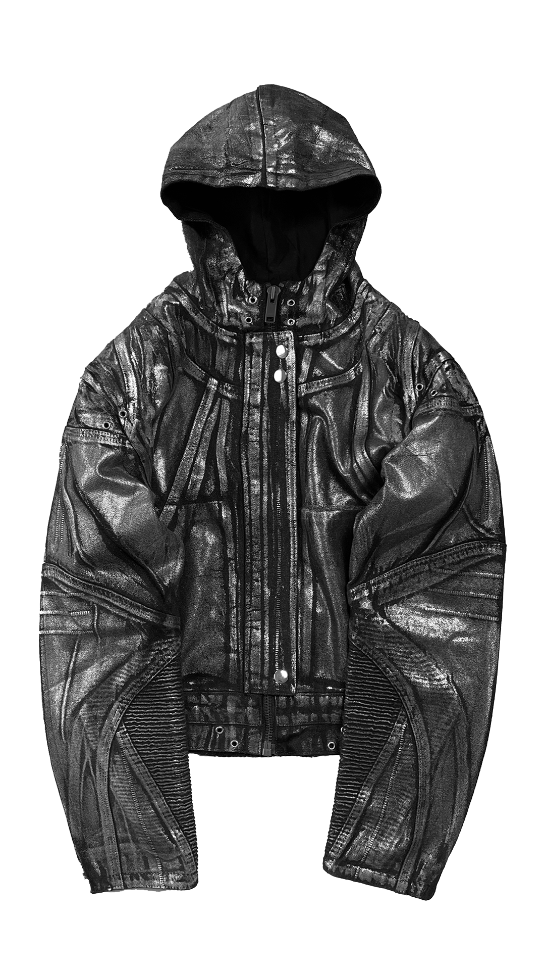 CRACKED DENIM PAINTER JACKET