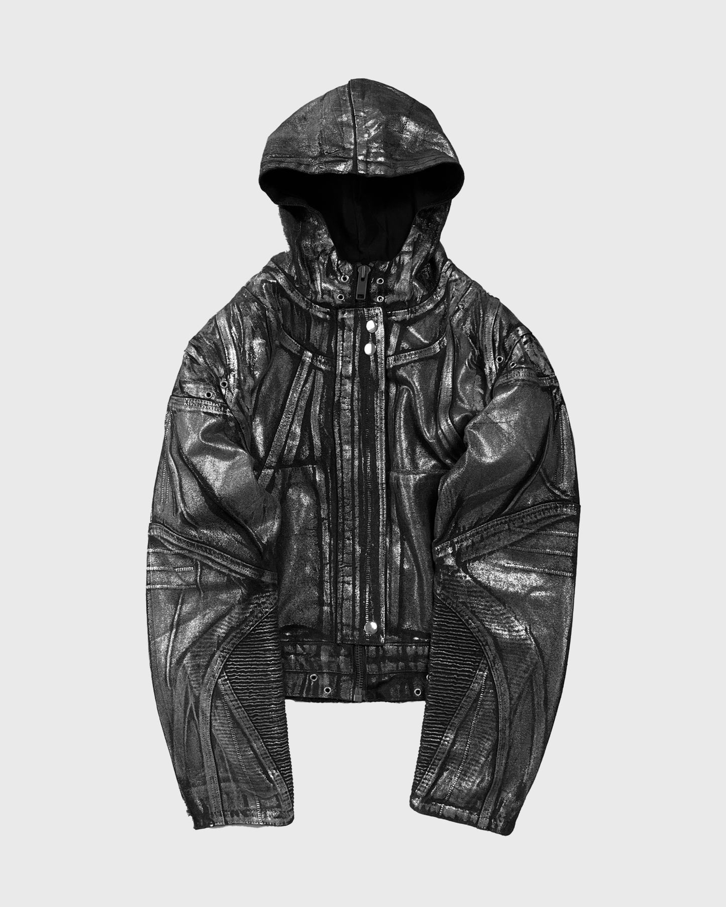 CRACKED DENIM PAINTER JACKET
