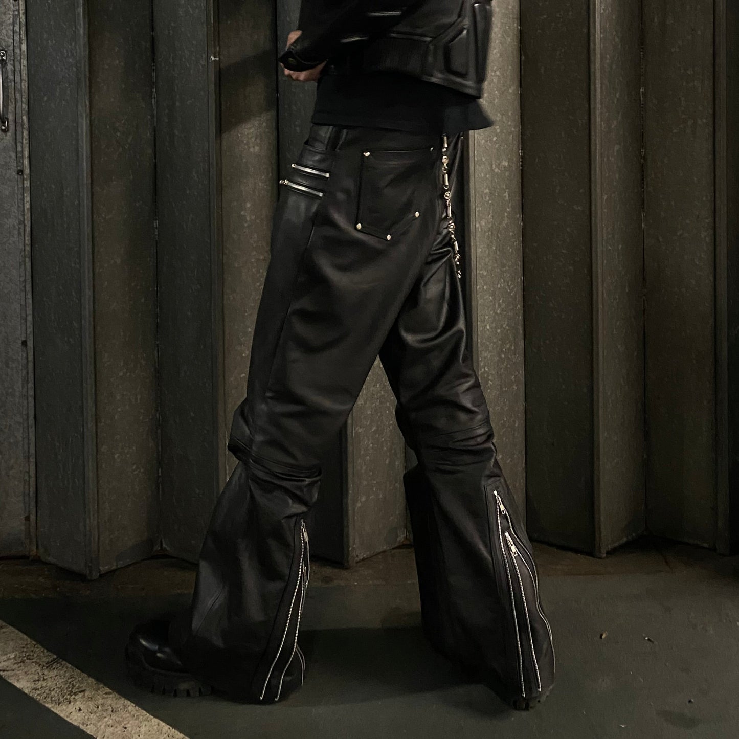 "SLATE" LEATHER PANTS