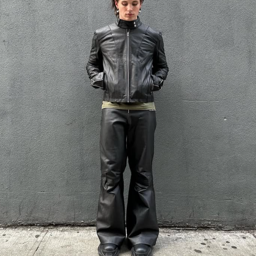 "SLATE" LEATHER PANTS