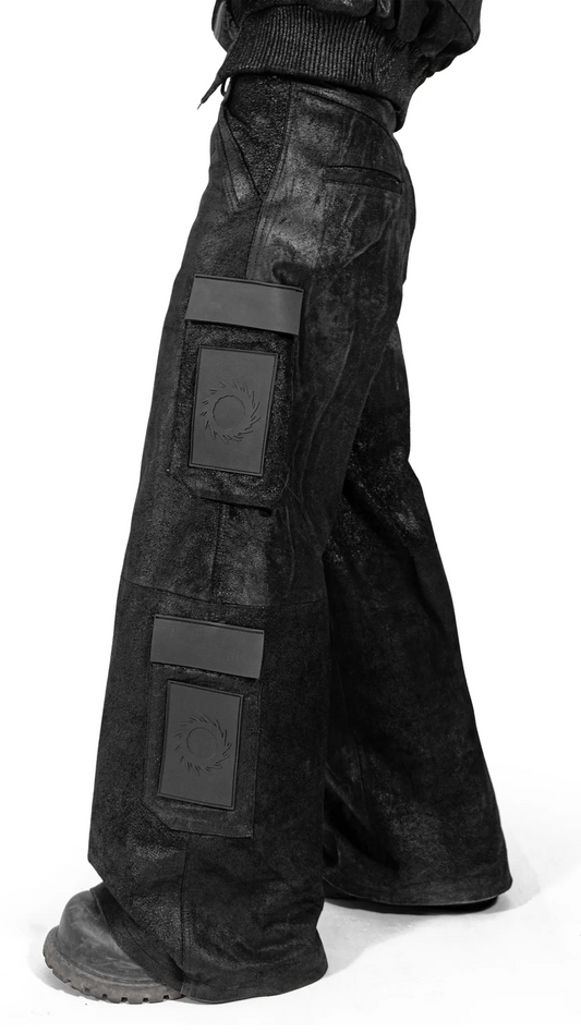 CRACKED LEATHER PANTS