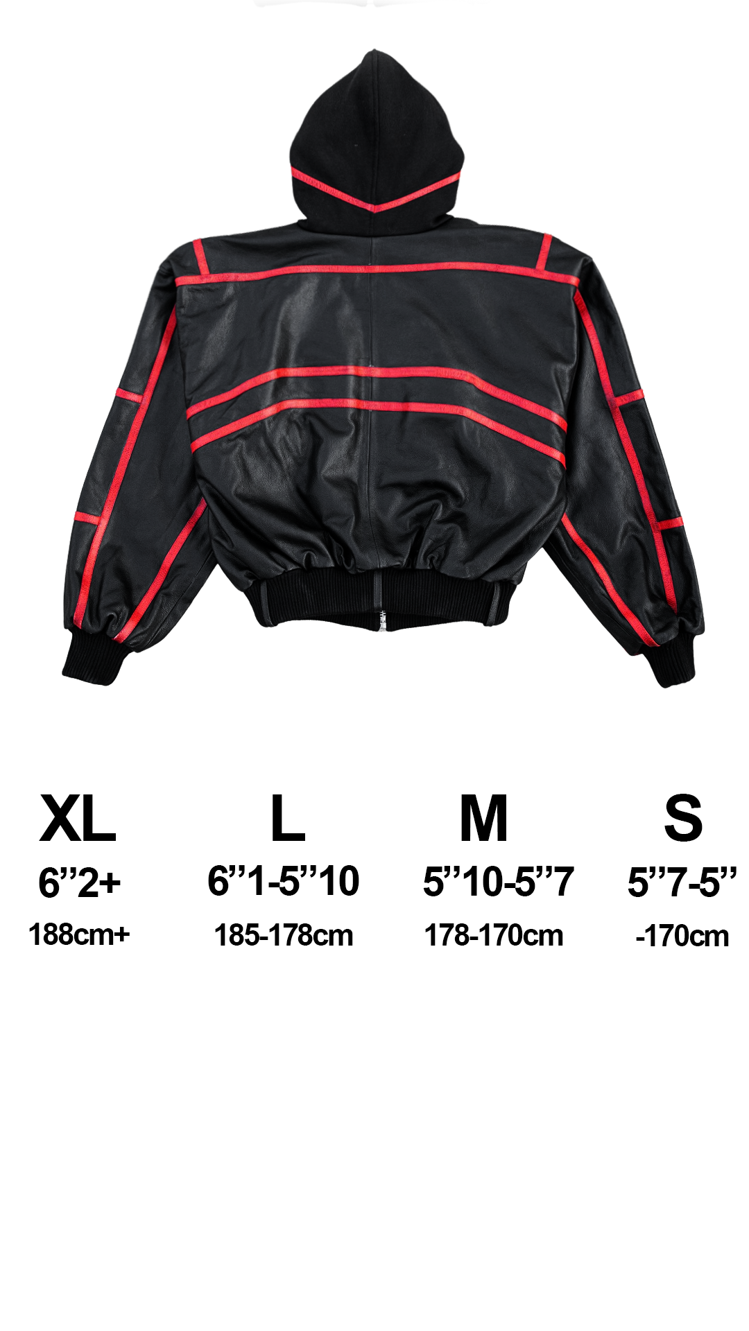 "PRYZM" RED LEATHER BOMBER