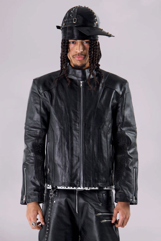 "SLATE" LEATHER JACKET