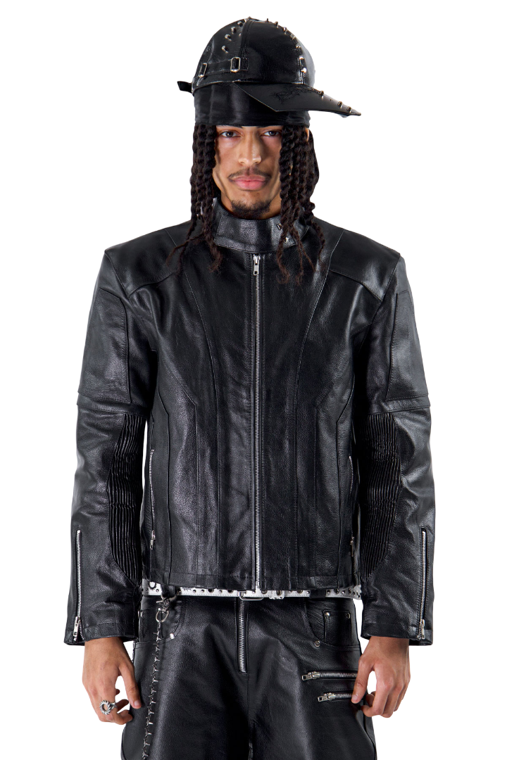 "SLATE" LEATHER JACKET
