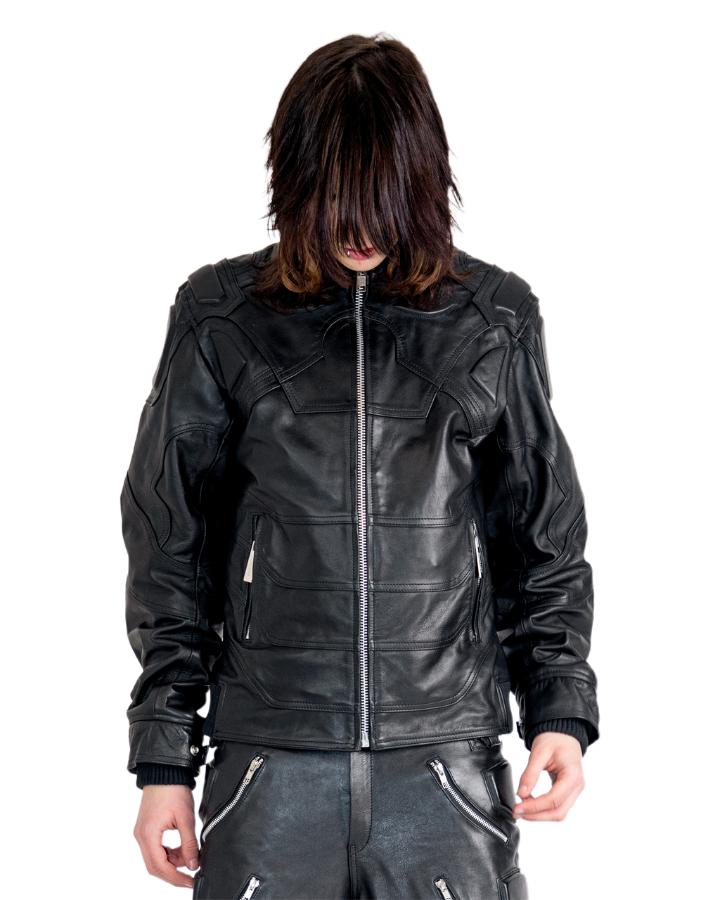 MECH BLACK LEATHER JACKET