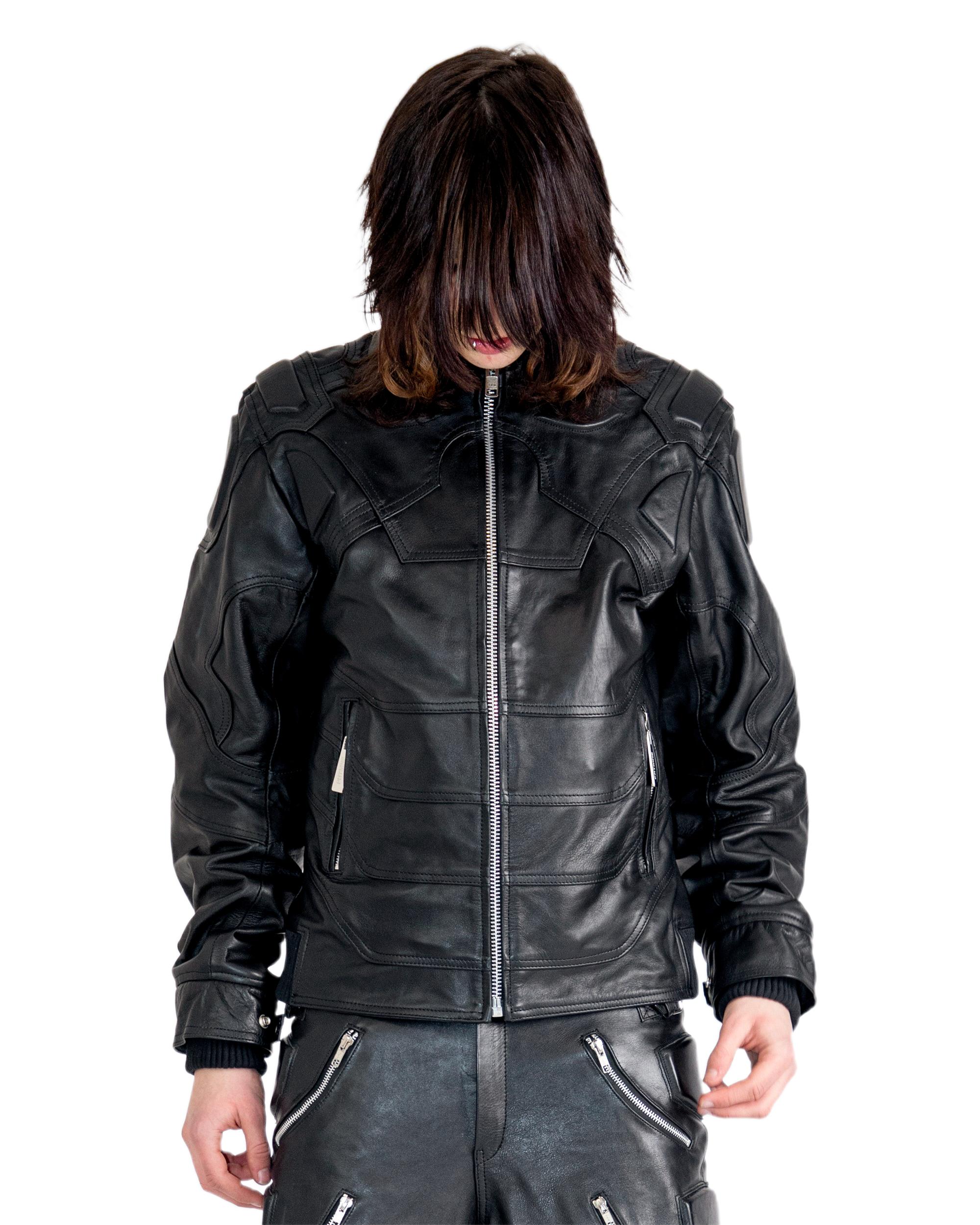 MECH BLACK LEATHER JACKET