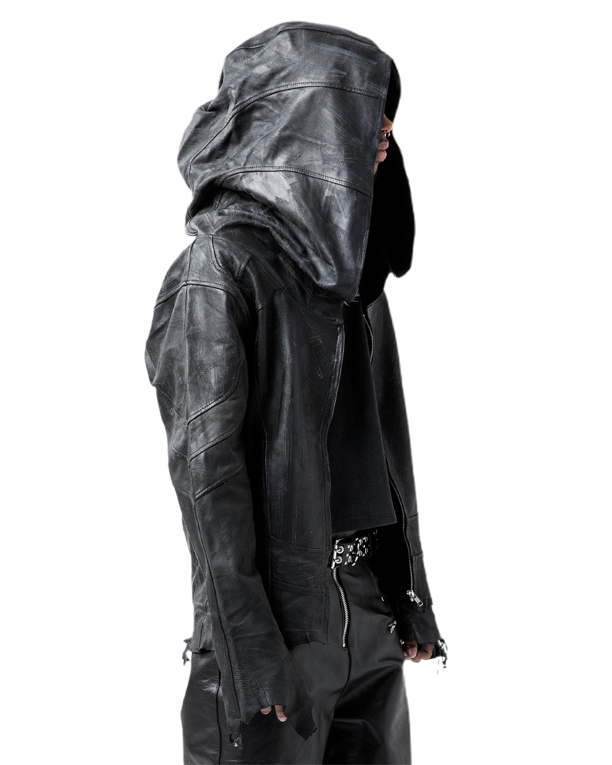 "SPECTRE" LEATHER HOODIE