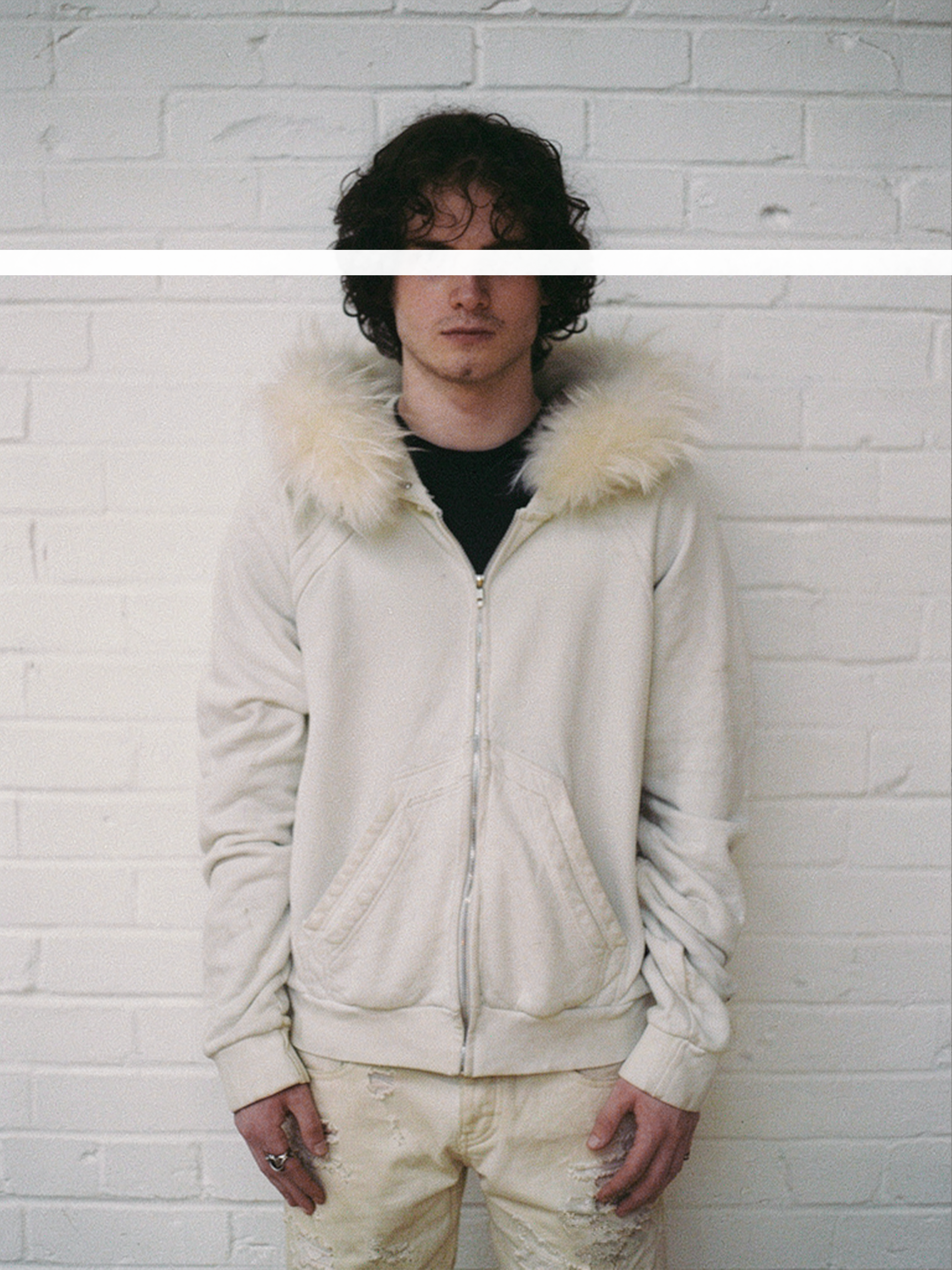"HALO" ZIP-UP FUR HOODIE