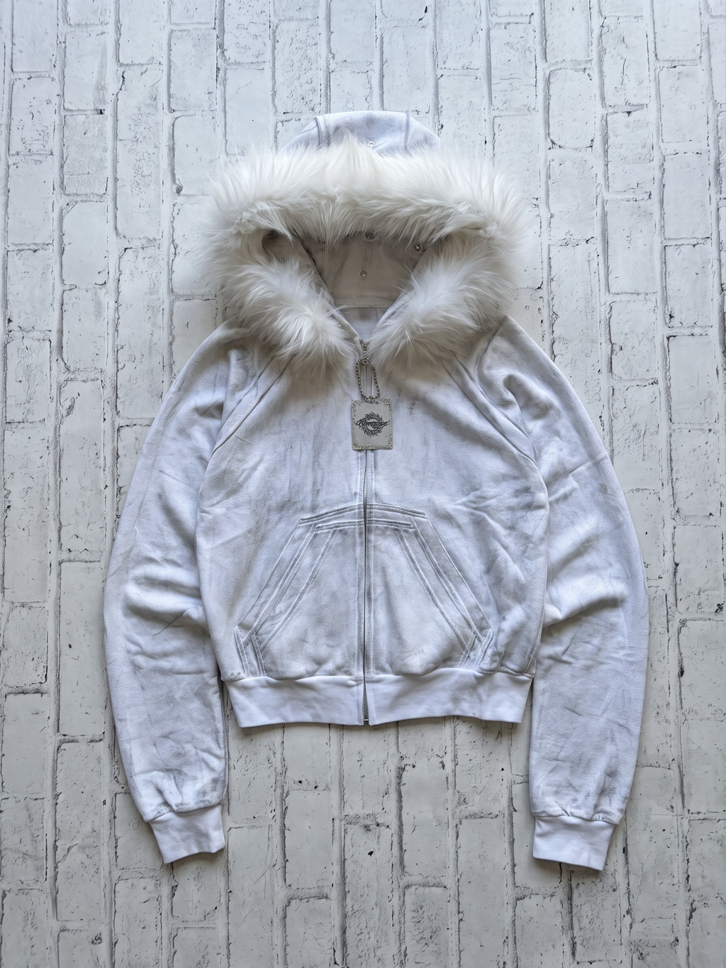 "HALO" ZIP-UP FUR HOODIE
