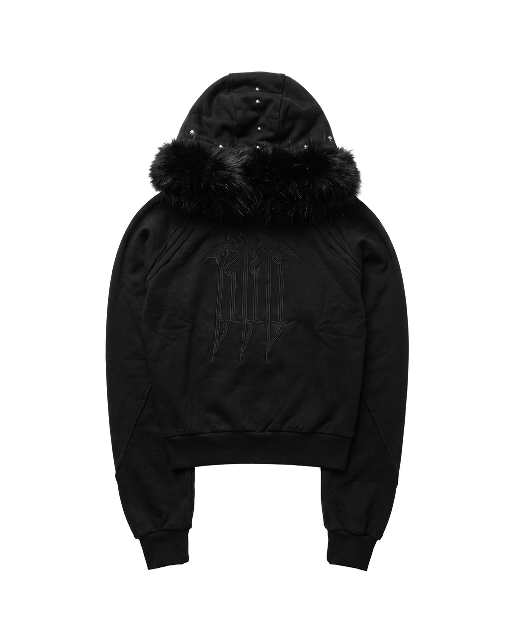 "NIGHT" ZIP-UP FUR HOODIE