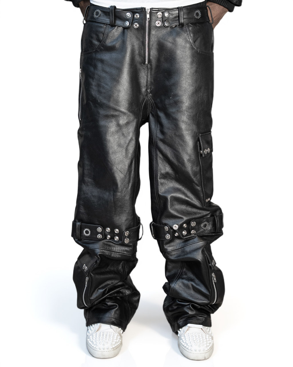 MECH BLACK LEATHER CARGOS