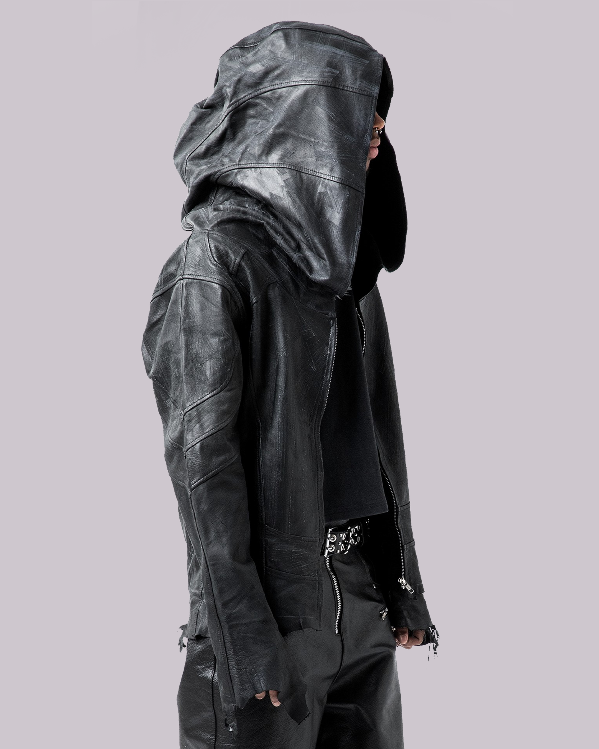 "SPECTRE" LEATHER HOODIE