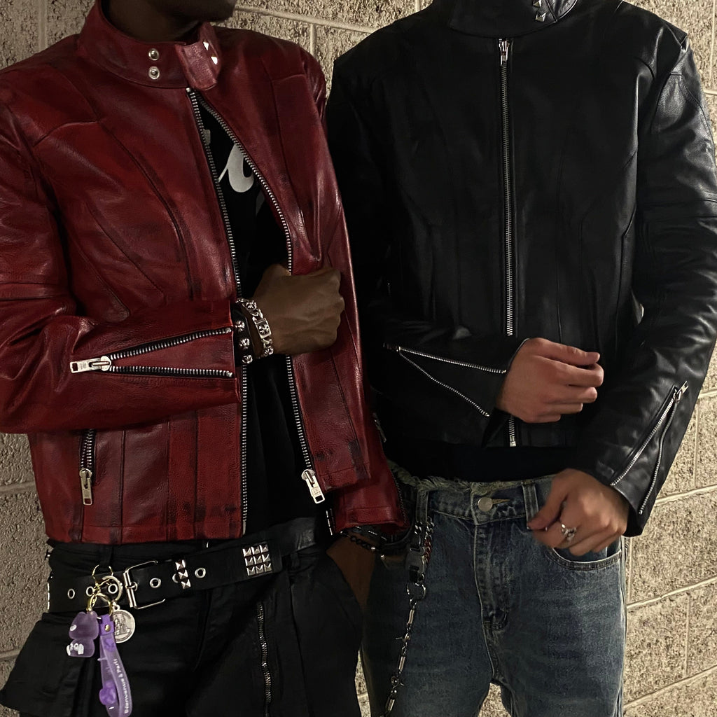 "SLATE" LEATHER JACKET