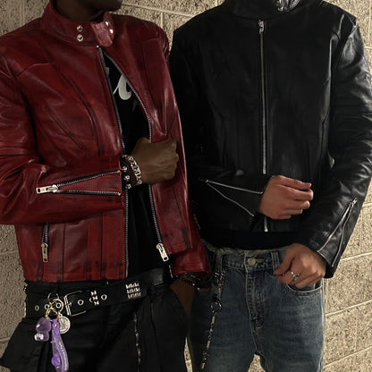 "SLATE" LEATHER JACKET