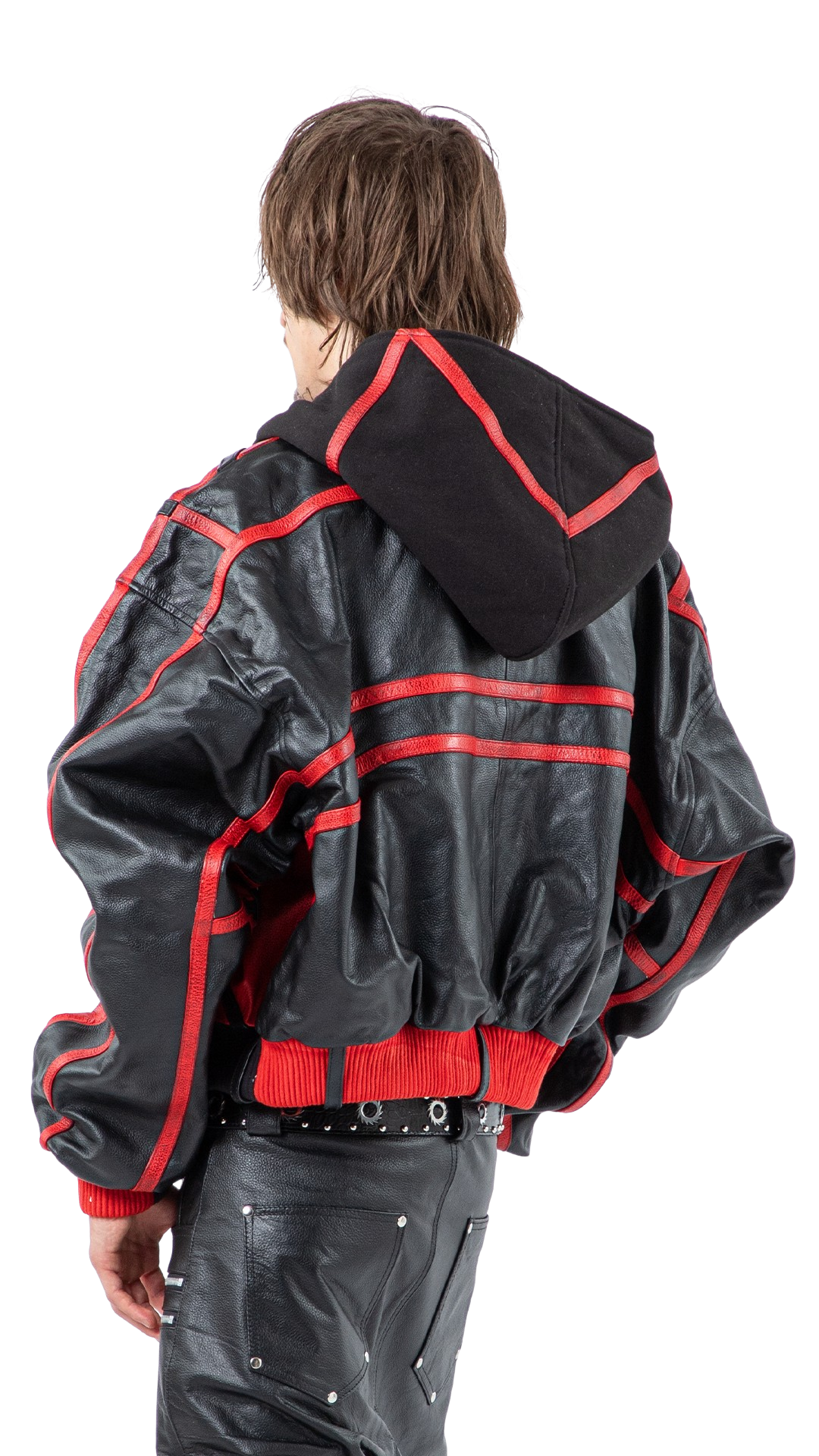 "PRYZM" 2TONE RED/BLACK LEATHER SET