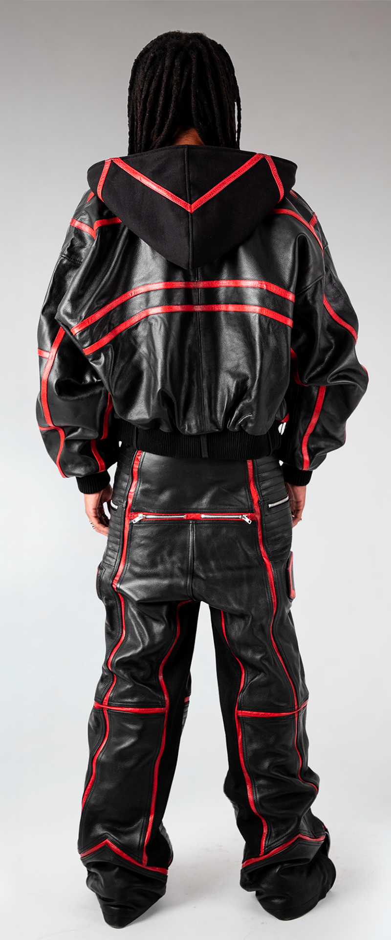 "PRZYM" RED/BLACK LEATHER SET