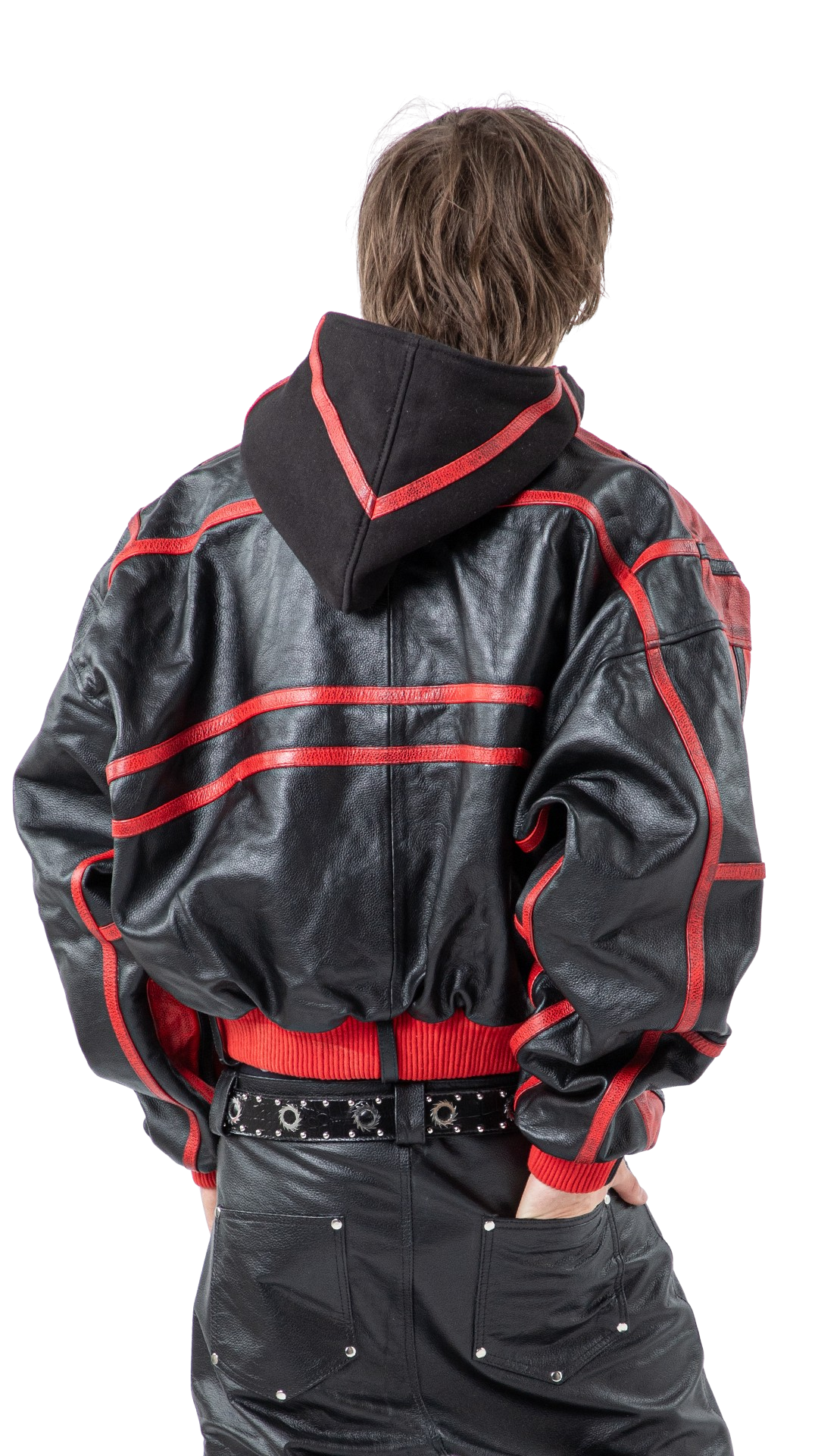 "PRYZM" 2TONE LEATHER BOMBER