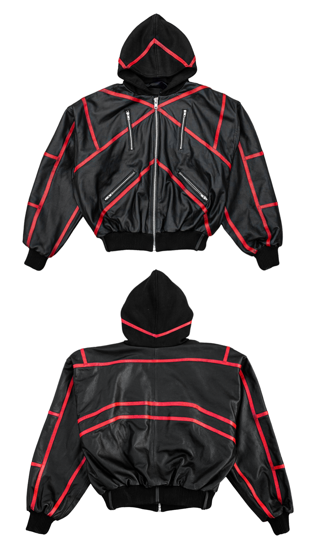 "PRZYM" RED/BLACK LEATHER SET