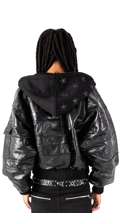 "BLKAMERIKA" LEATHER BOMBER