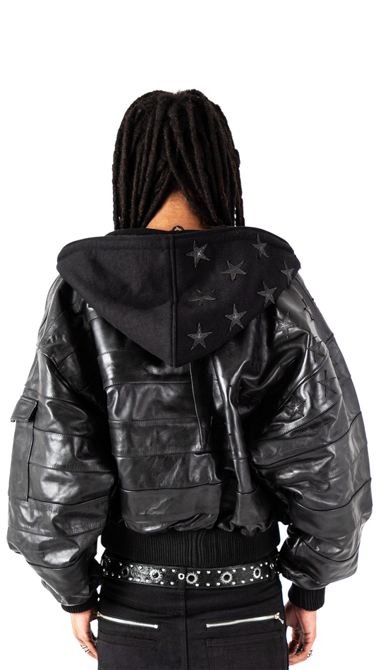 "BLKAMERIKA" LEATHER BOMBER