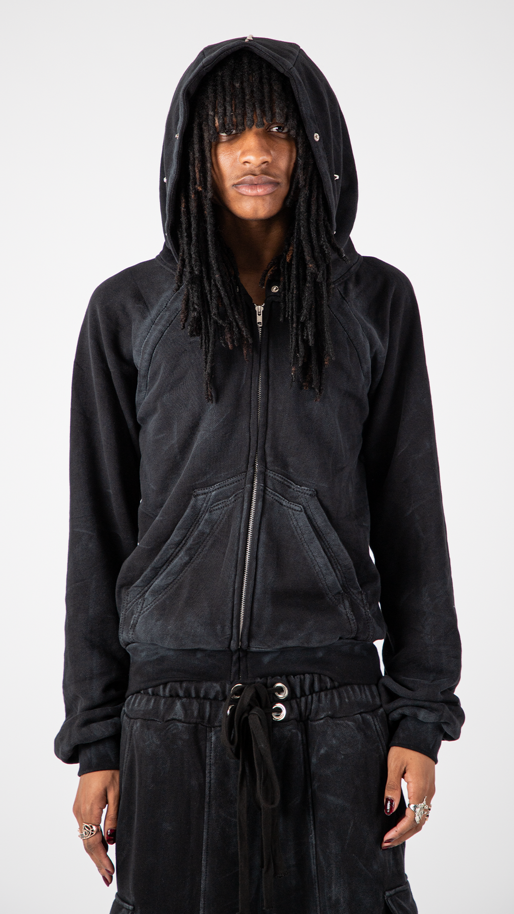 "OBSIDIA" FOX FUR WAXED COTTON SET