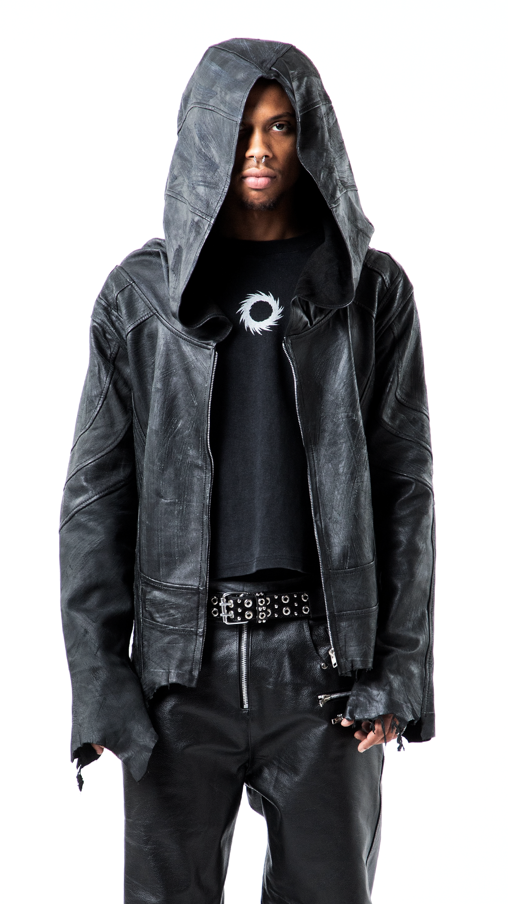 "SPECTRE" LEATHER HOODIE
