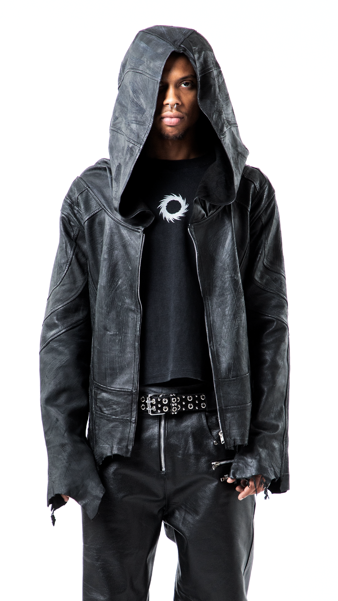 "SPECTRE" LEATHER HOODIE