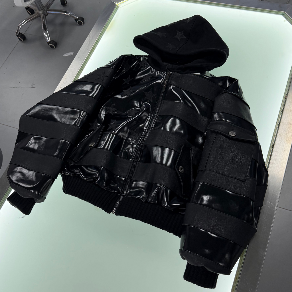 V2 "BLKAMERIKA" LEATHER BOMBER