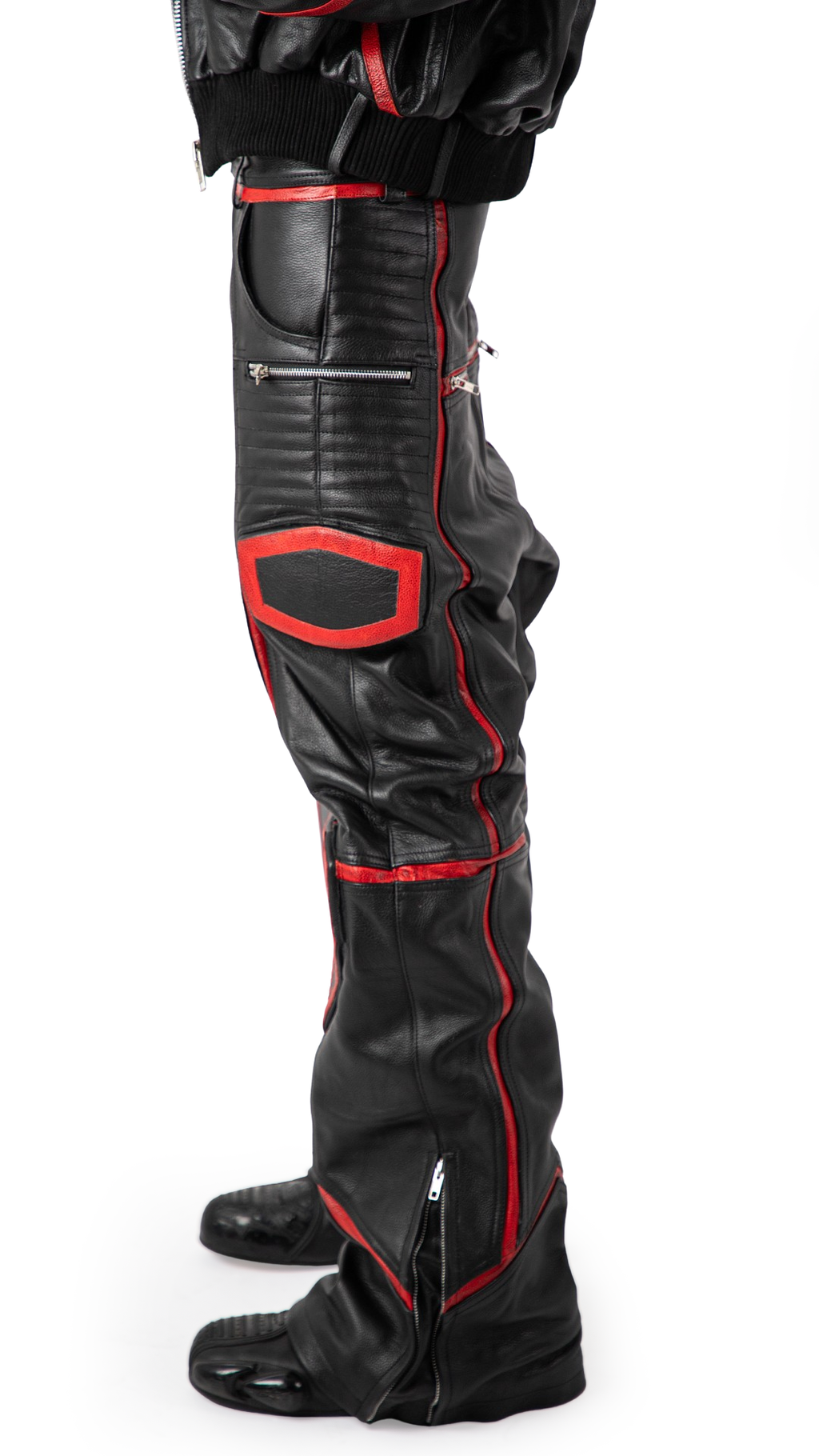 "PRZYM" RED/BLACK LEATHER SET