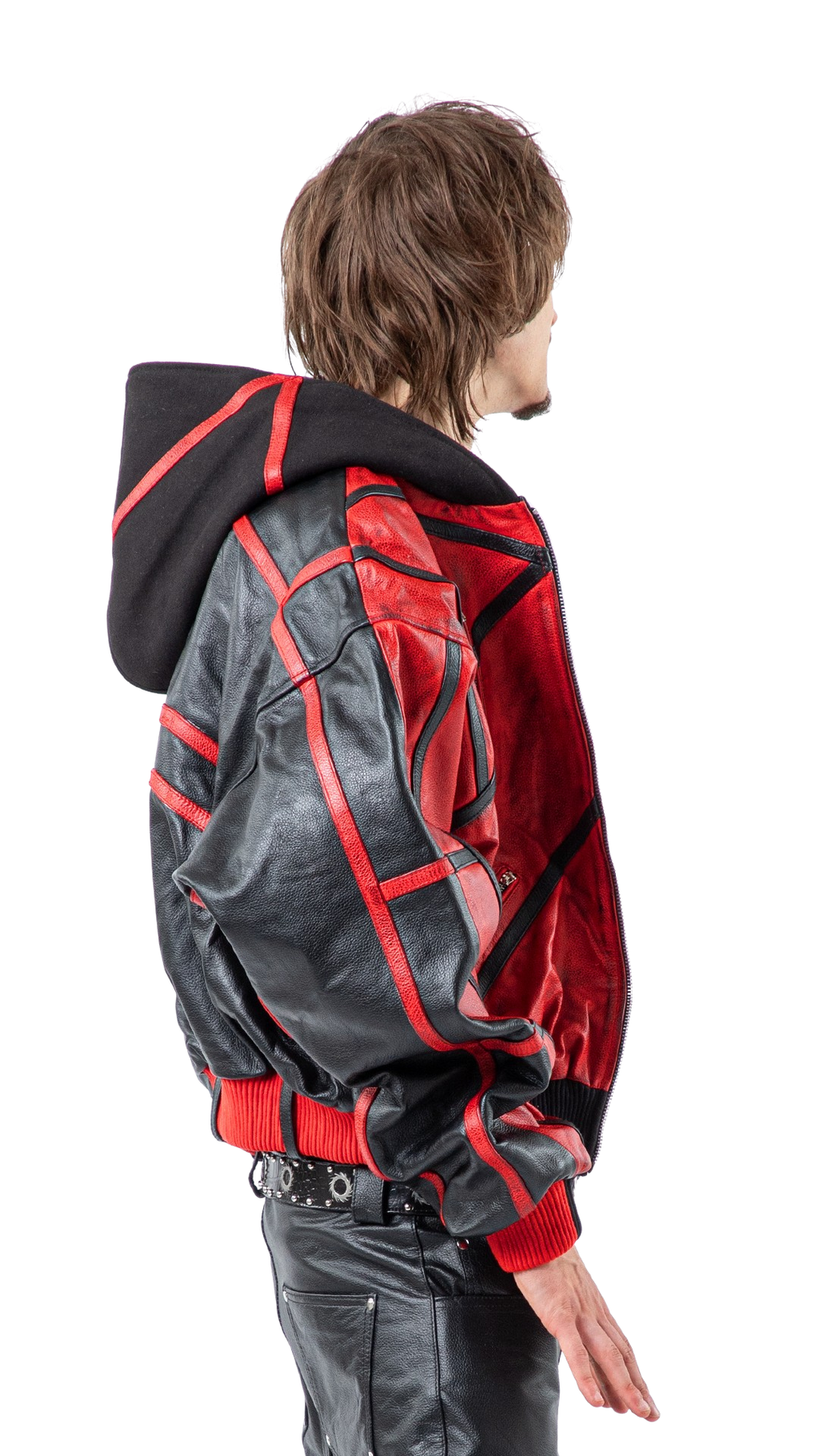 "PRYZM" 2TONE RED/BLACK LEATHER SET