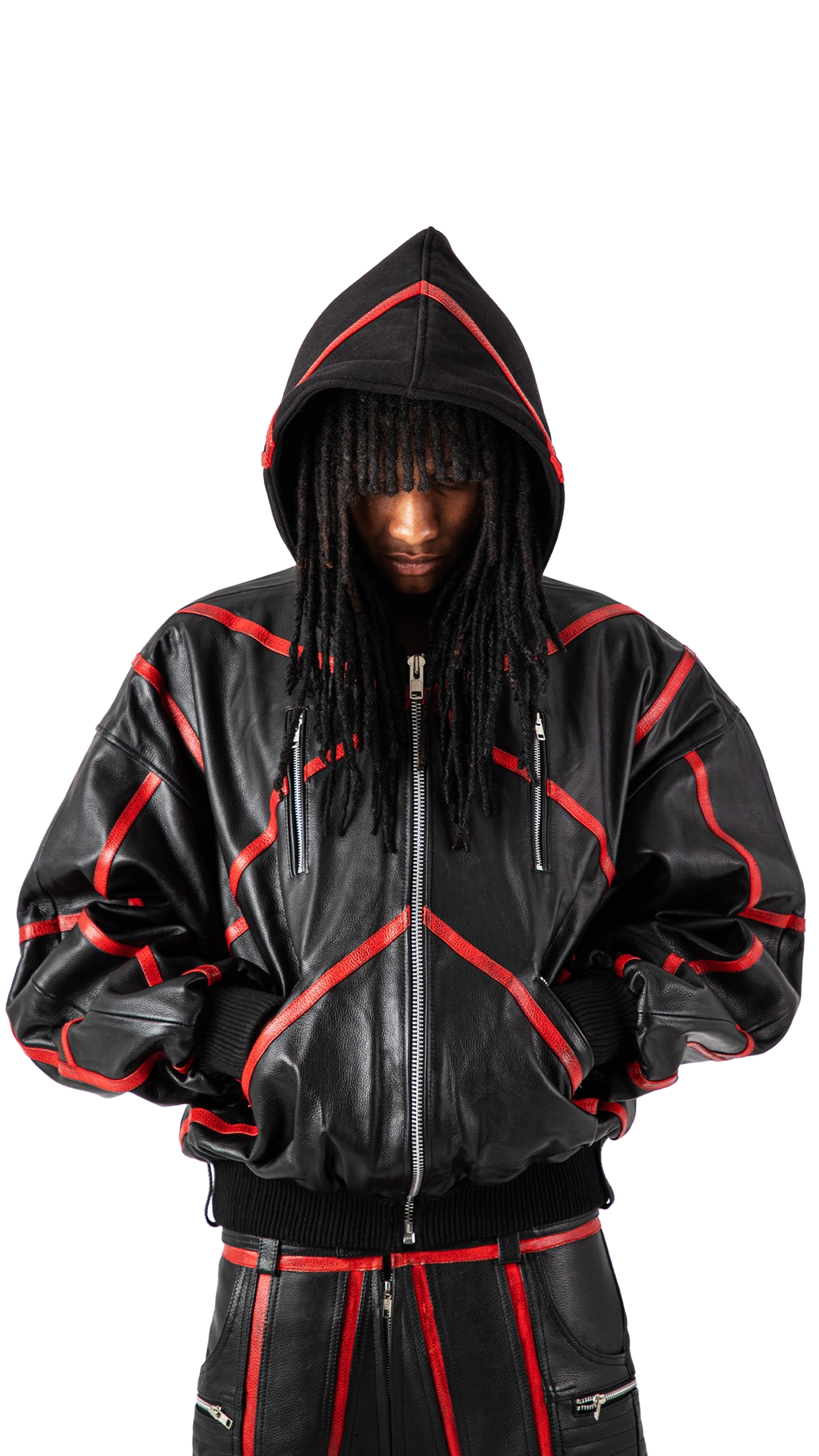 "PRZYM" RED/BLACK LEATHER SET