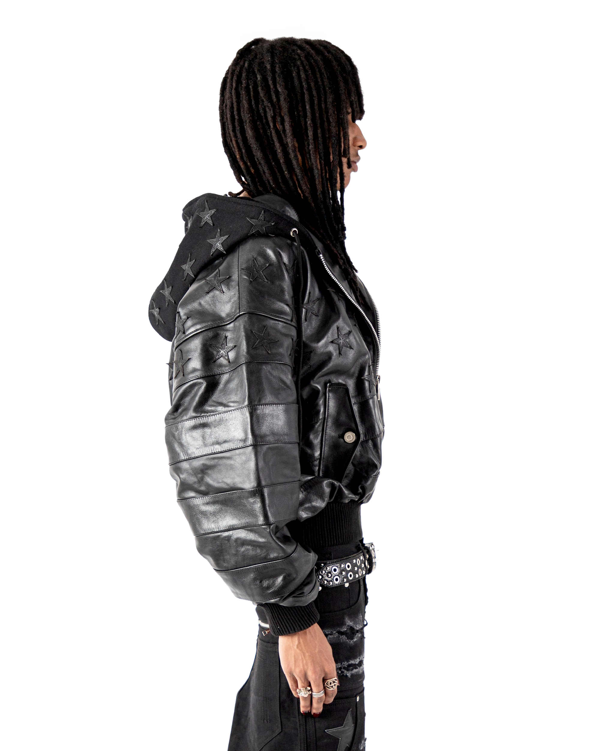 "BLKAMERIKA" LEATHER BOMBER