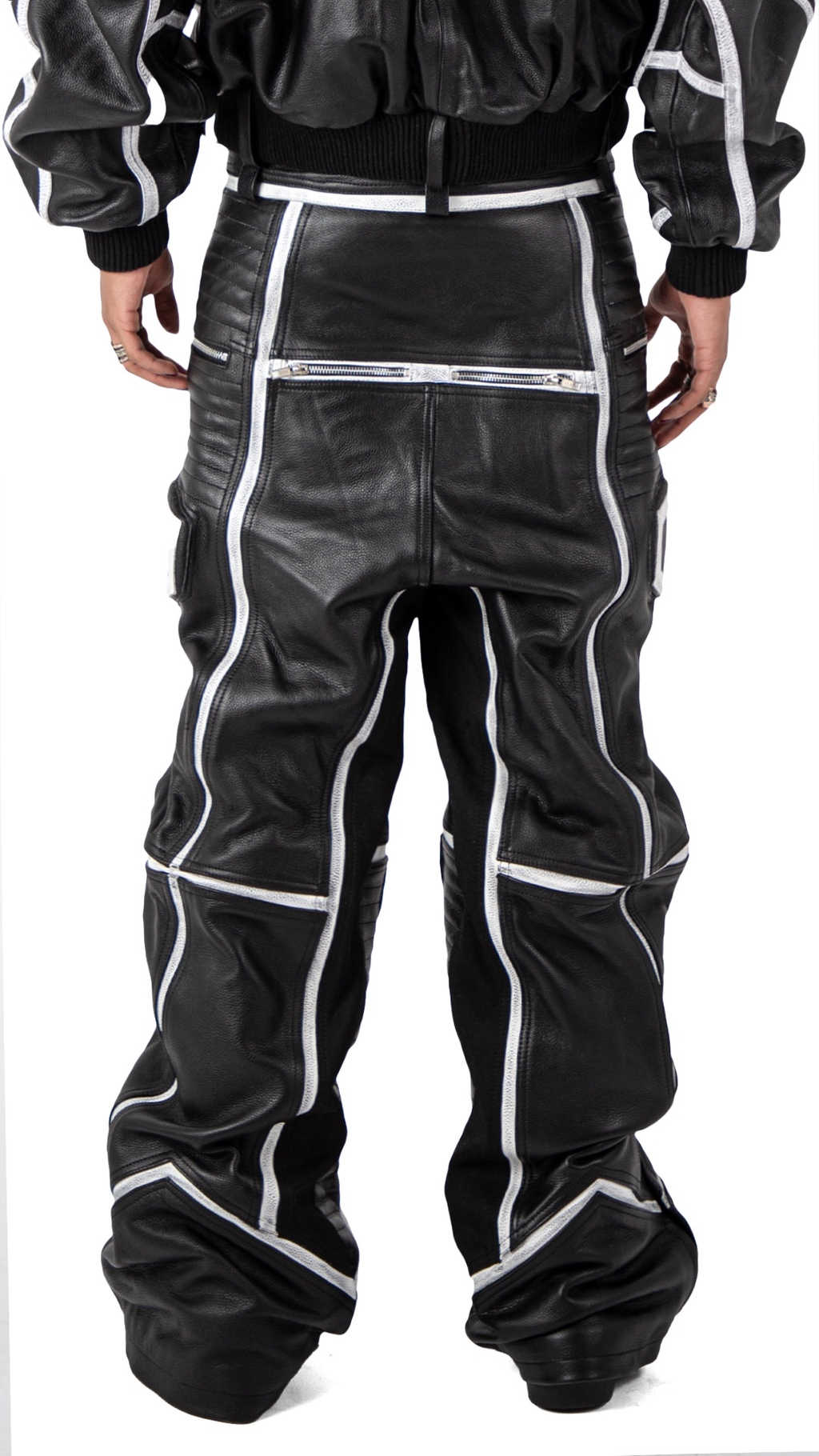 "PRZYM" WHITE/BLACK LEATHER SET