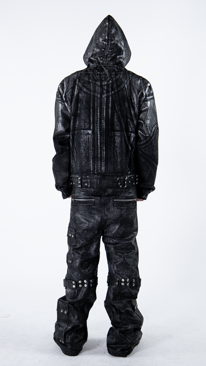 CRACKED DENIM PAINTER JACKET