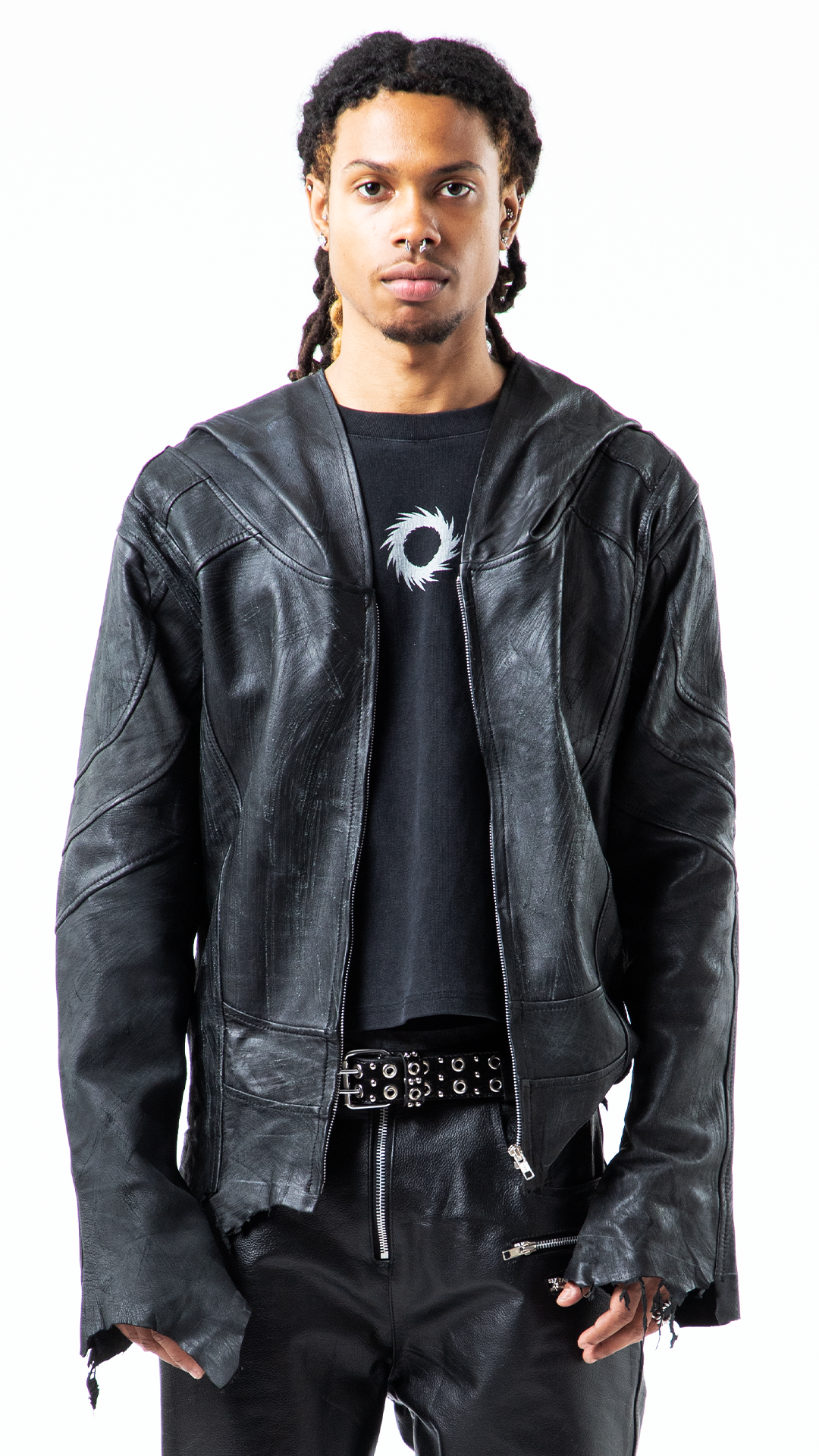 "SPECTRE" LEATHER HOODIE