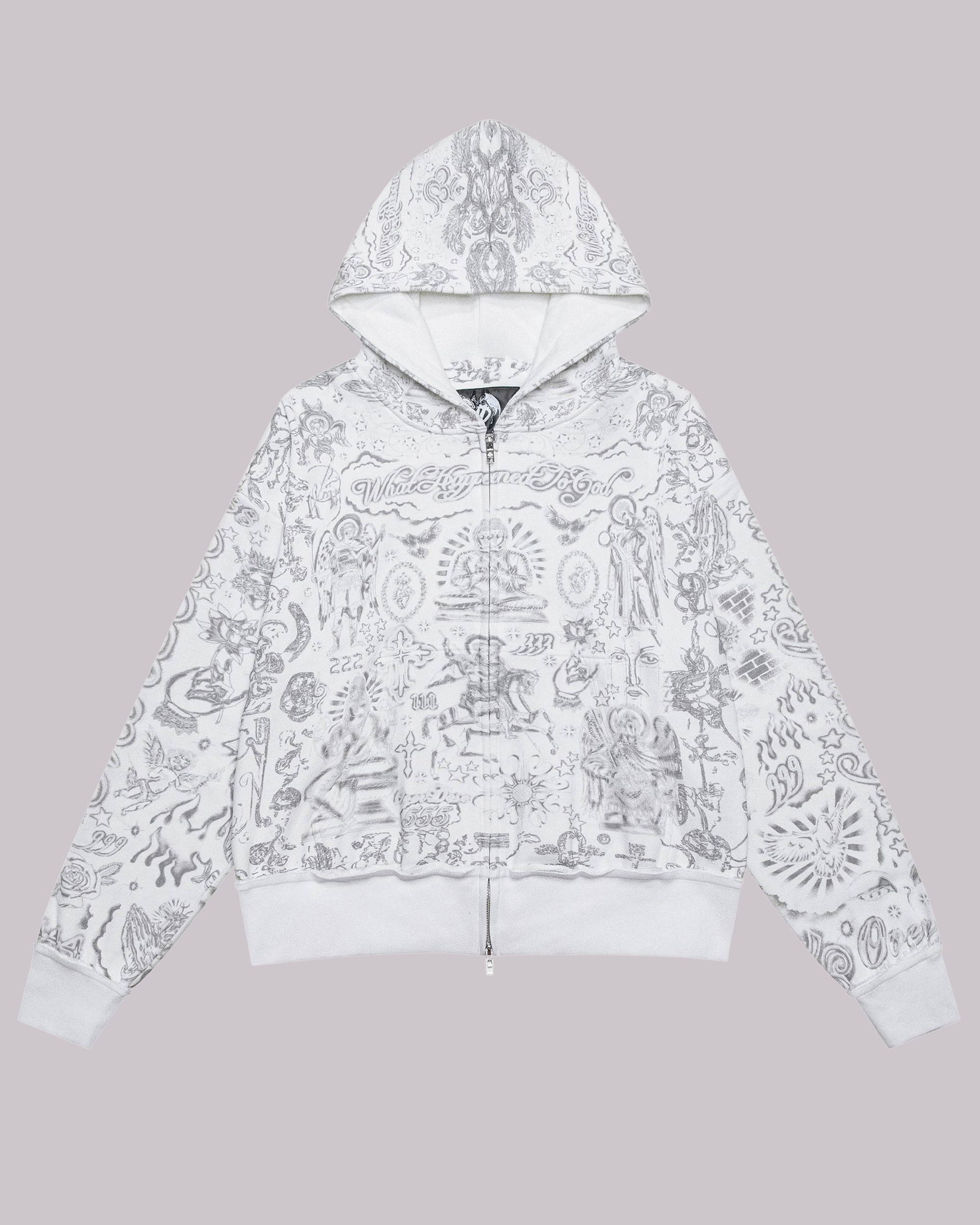 TATTOO ANGEL ZIP UP HOODIE