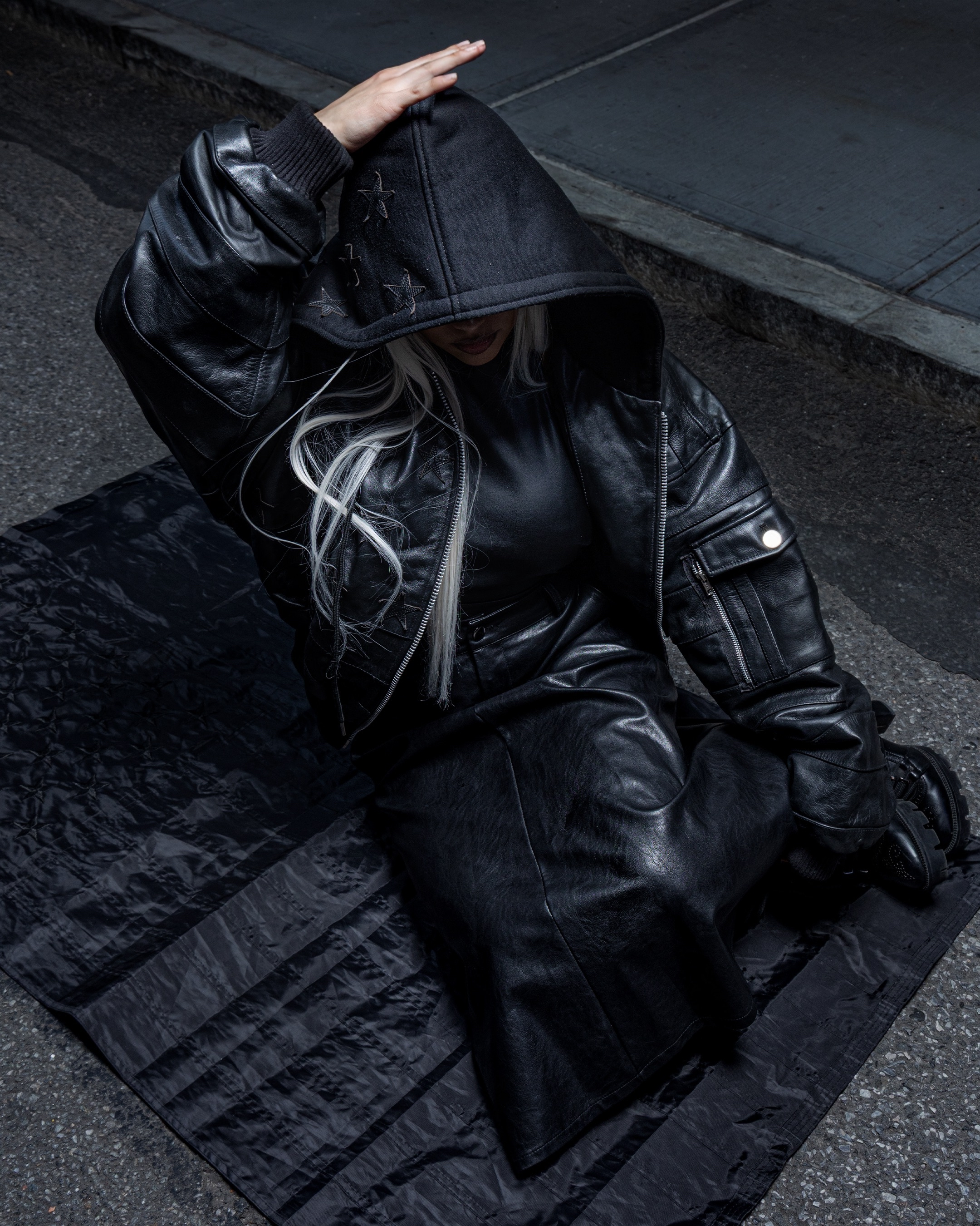 "BLKAMERIKA" LEATHER BOMBER