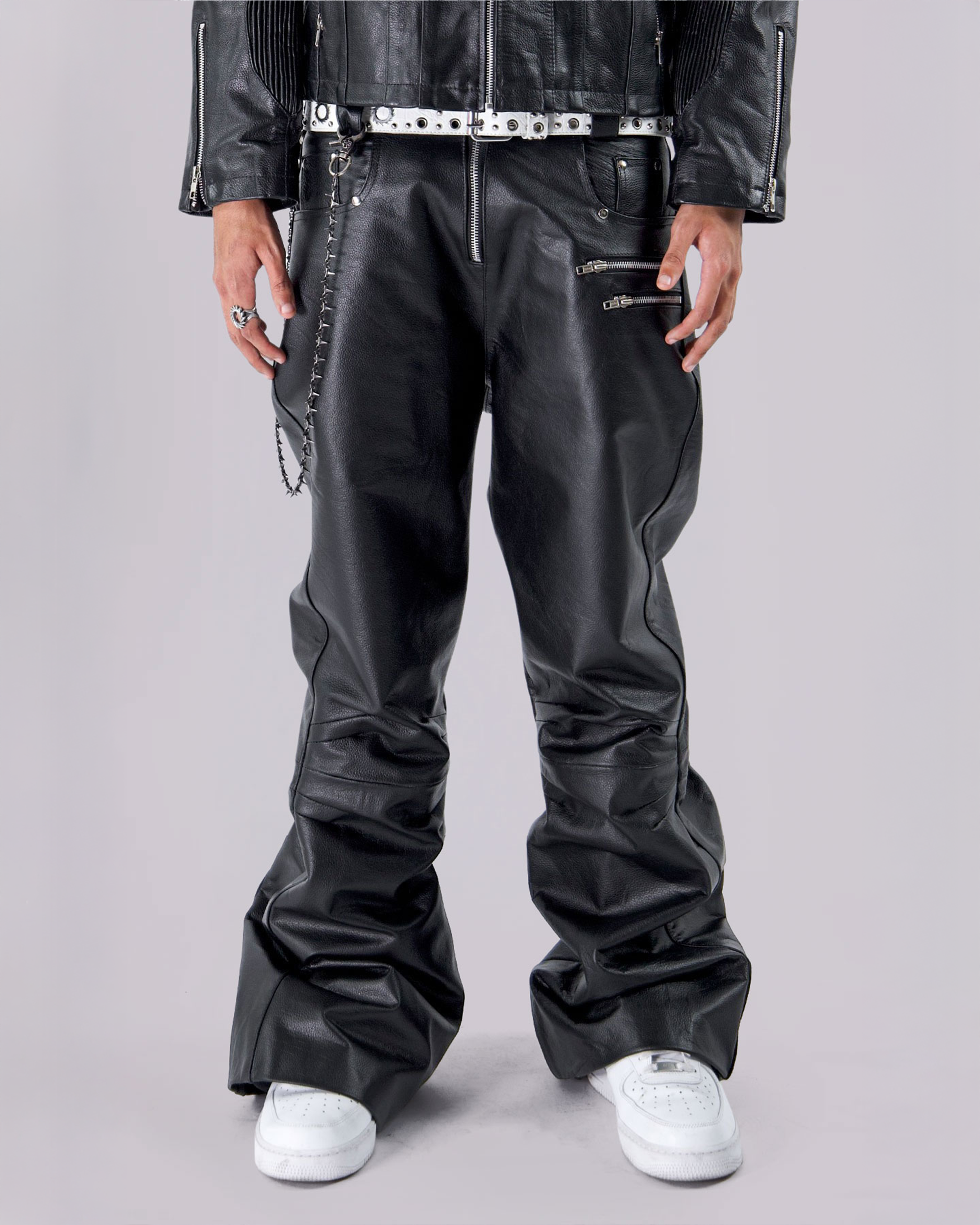 "SLATE" LEATHER PANTS