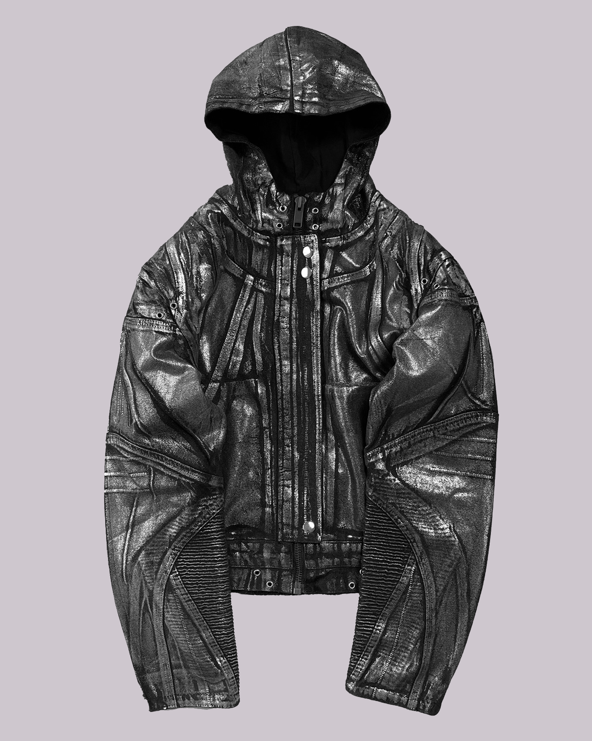 CRACKED DENIM PAINTER JACKET