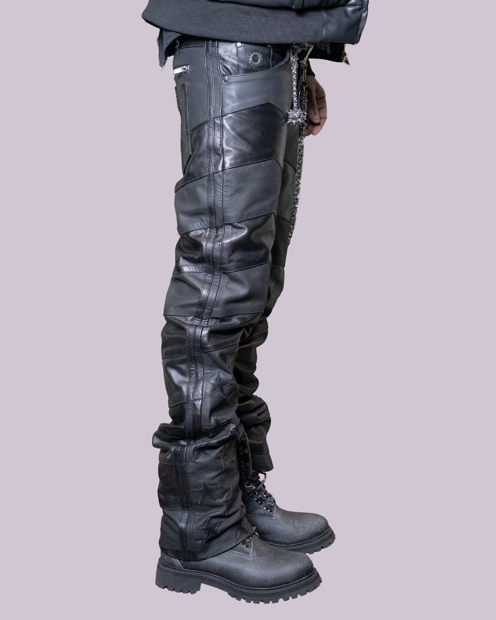 BLKAMERIKA LEATHER MOTO PANTS