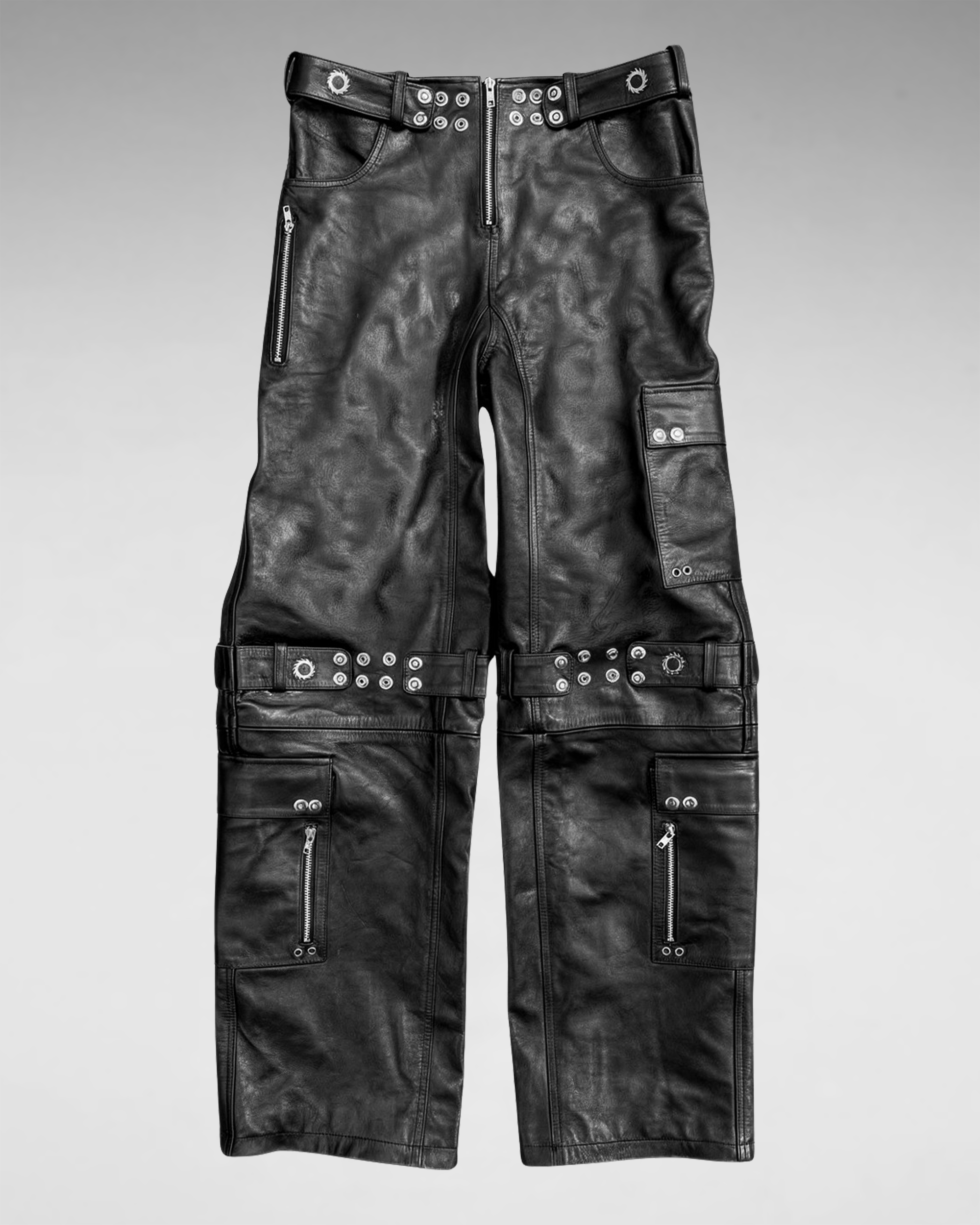MECH BLACK LEATHER CARGOS