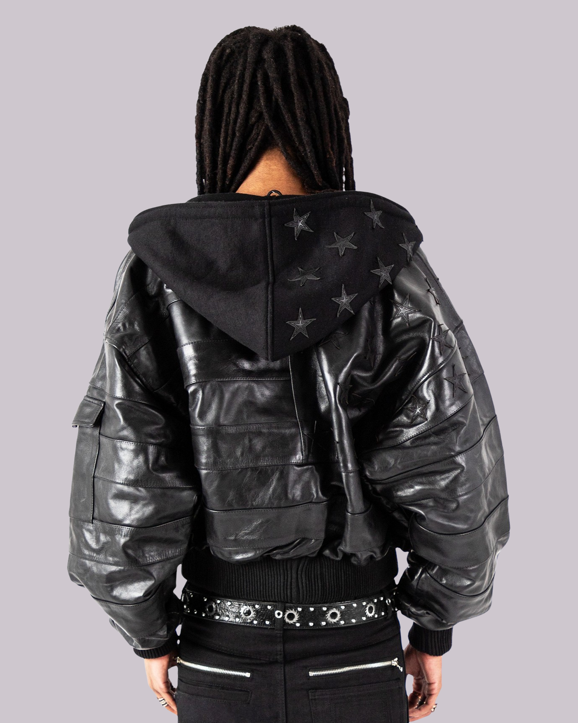 "BLKAMERIKA" LEATHER BOMBER