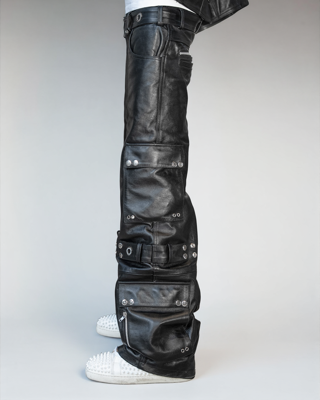 MECH BLACK LEATHER CARGOS