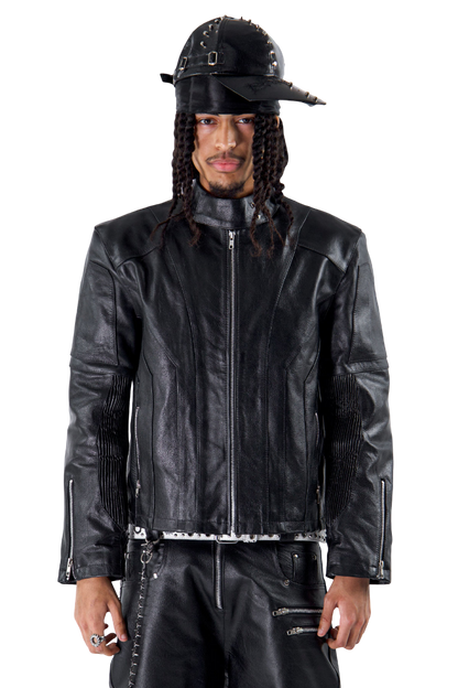 "SLATE" LEATHER JACKET