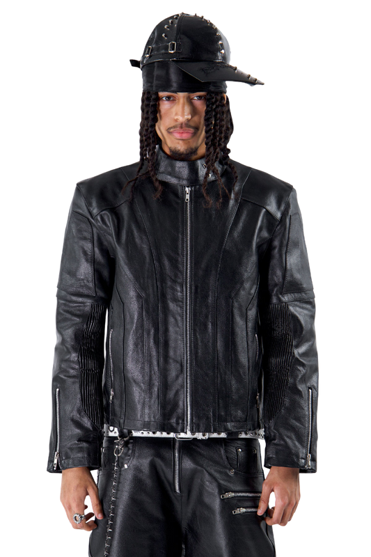 "SLATE" LEATHER JACKET