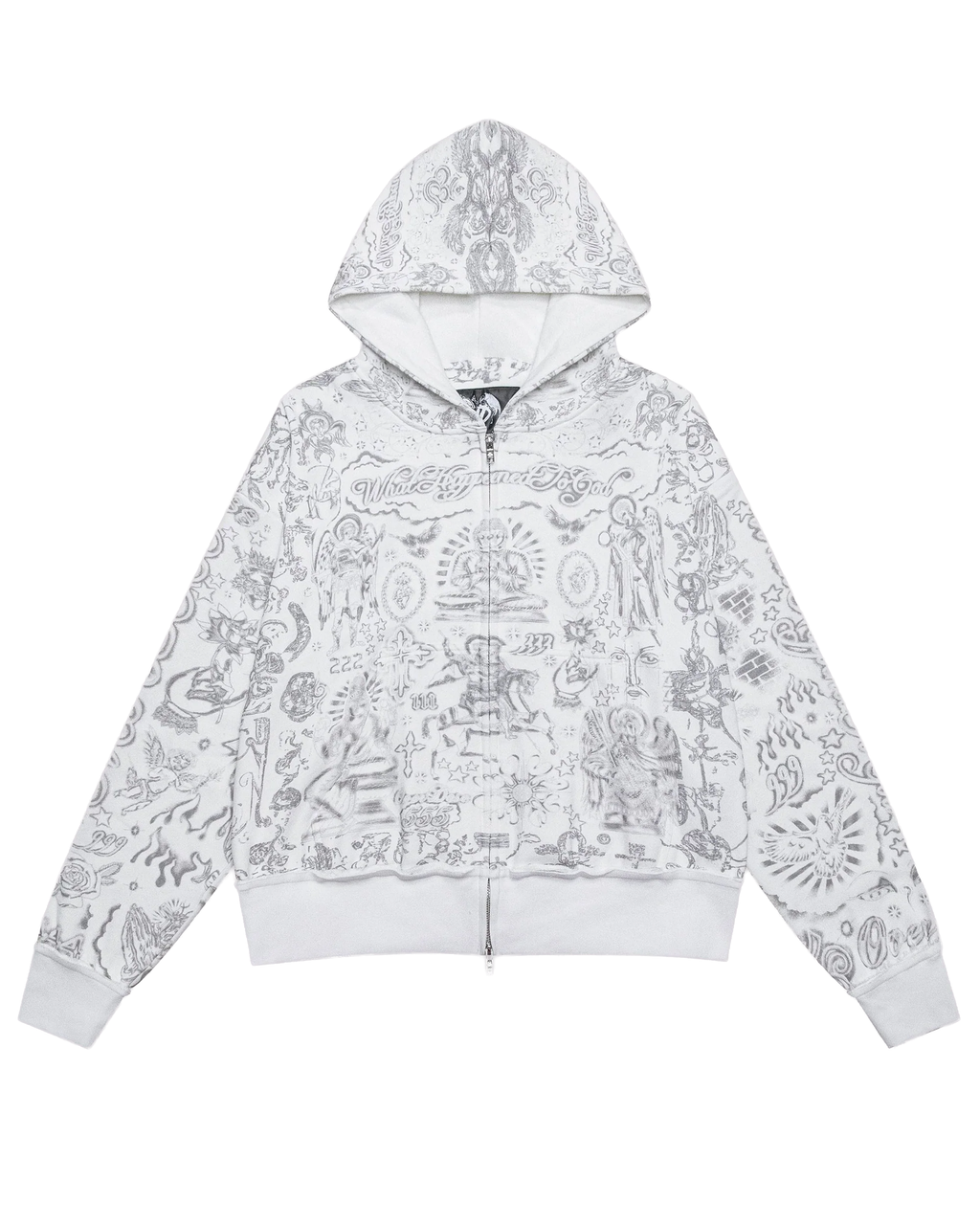 TATTOO ANGEL ZIP UP HOODIE
