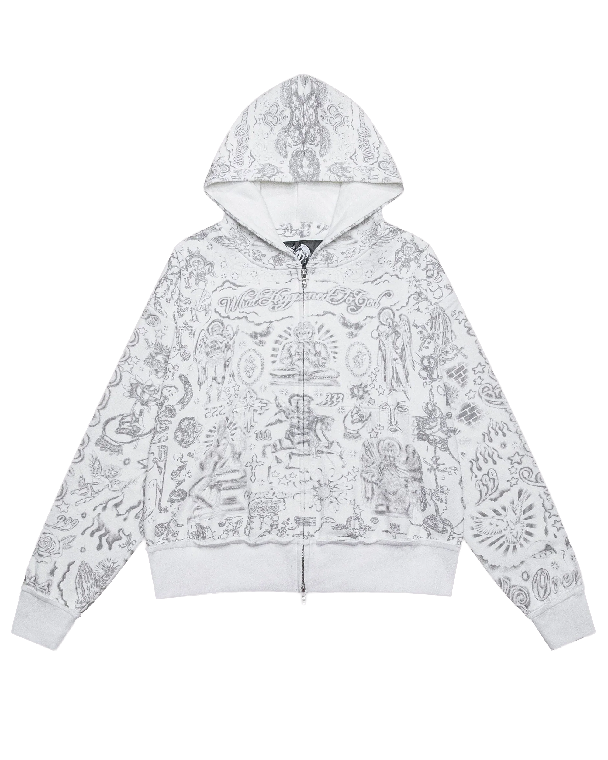 TATTOO ANGEL ZIP UP HOODIE