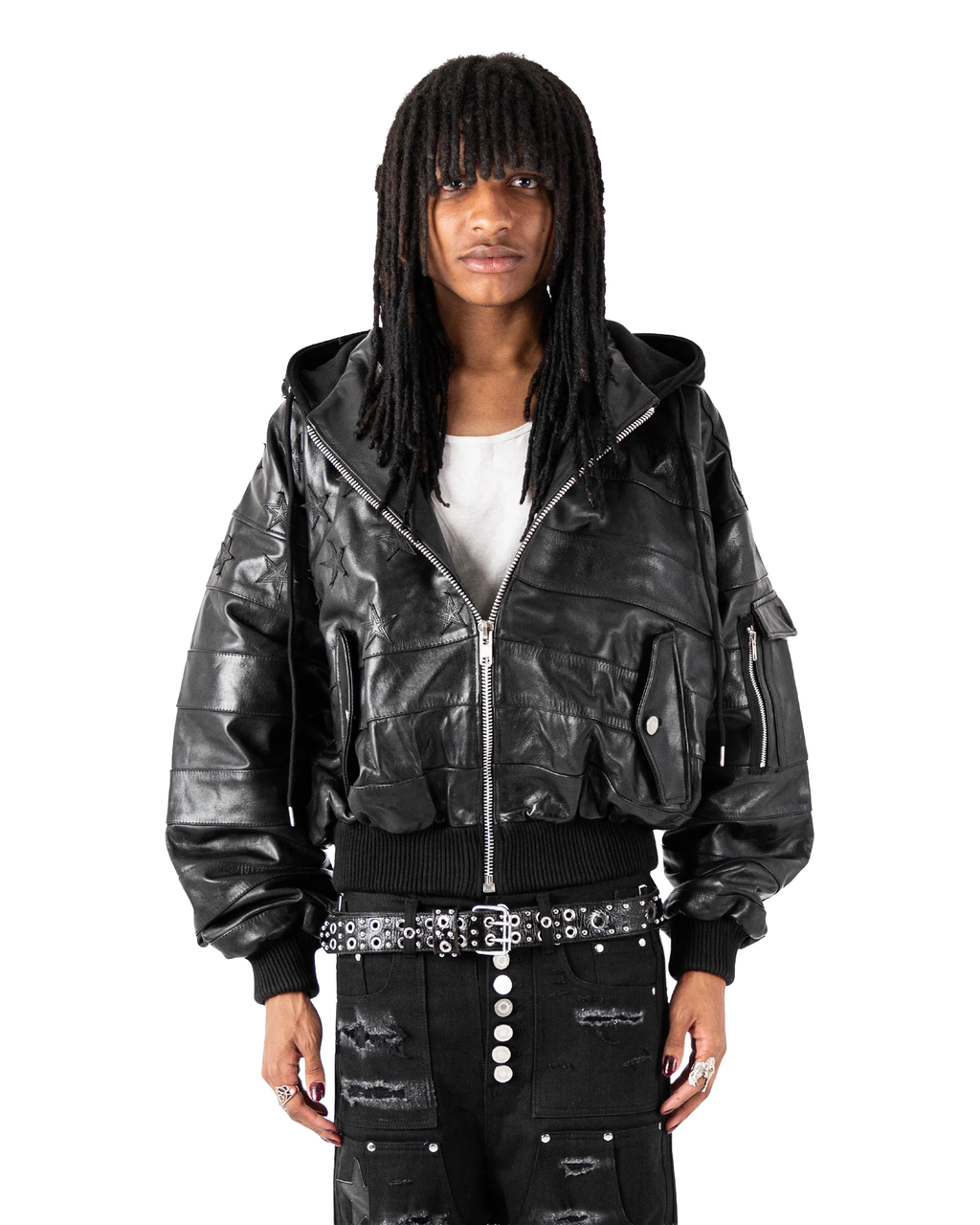 "BLKAMERIKA" LEATHER BOMBER