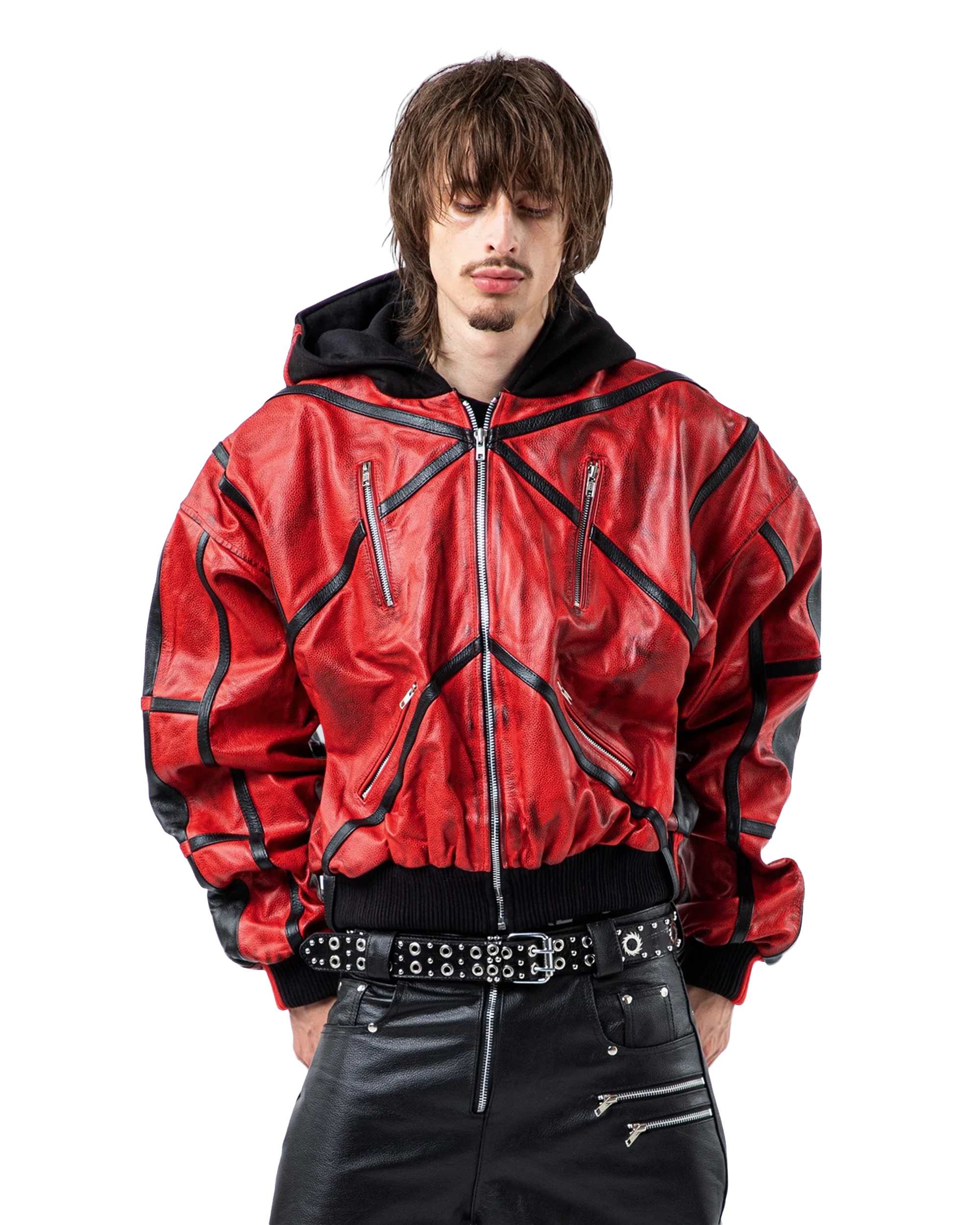 "PRYZM" 2TONE LEATHER BOMBER